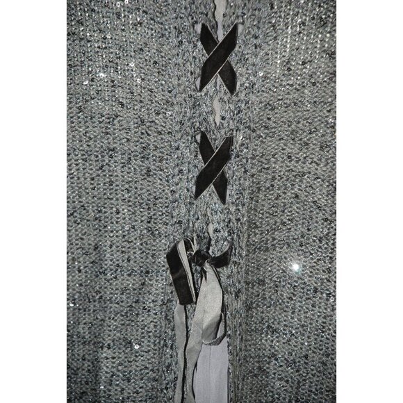 Time And Tru Ladies XL 16 18 Gray Sequin Sweater Adorable Detailed Back Winter P - Picture 6 of 9
